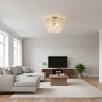 Load image into Gallery viewer, Lumvey Tiered Glass Flush Mount – Round Stacked Design for Modern Home