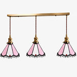 Cargar imagen en el visor de la Galería, Pink three-light stained glass linear pendant
