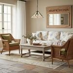 Afbeelding laden in galerijweergave, TF Astoria Tiffany Plafondhanglamp – Geometrisch Glasontwerp met Inkepingen voor Woonkamer