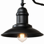 Załaduj obraz do przeglądarki galerii, Close view of black metal bell shade and E27 socket opening