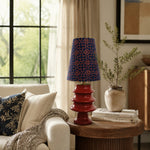 Afbeelding laden in galerijweergave, Embroidered Fabric and Sculptural Ceramic Table Lamp
