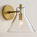 Load image into Gallery viewer, Glavira Recycled Glass Double Sconce - Indoor Brass Wall Lighting
