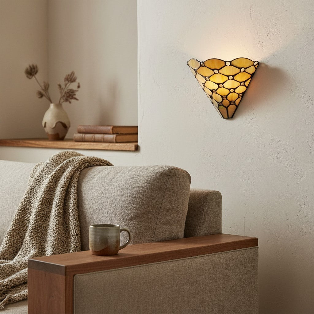 TF Pearl Elegante glazen wandlamp – wandkandelaar voor lounge, slaapkamer of gang