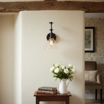 Load image into Gallery viewer, Conique Metal Industrial Wall Sconce with Adjustable Arm - Vintage Glass Cone Shade
