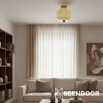 Load image into Gallery viewer, Vintage Eloise Milk Glass Flush Mount Ceiling Light - Vintage Charm Soft Glow
