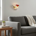 Afbeelding laden in galerijweergave, TF Botanica glas-in-lood bloemenontwerp wandlamp - wandkandelaar voor hal en slaapkamer
