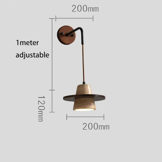 Travertijn Middeleeuwse Hout Steen Hanglamp