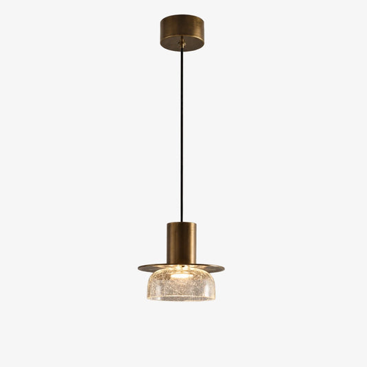 Style A pendant with clear crackle glass shade