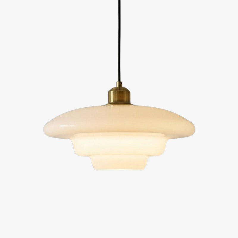 Opalisse Art Deco Hanglamp – Melkglas Koepel Plafondlamp voor Eetkamer U25