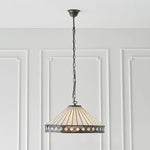 Afbeelding laden in galerijweergave, TF Fargo Hanglamp - Tiffany-stijl verlichting met een Art Deco kap en verstelbare ketting
