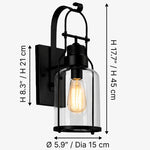 Carica l'immagine nella visualizzazione Galleria, Applique Industriale Ivoran per Parete a Cilindro - Design con Paralume in Vetro, Illuminazione Moderna da Parete U12