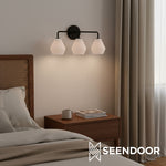 Load image into Gallery viewer, Merin Metal &amp; Glass Sculptural Wall Sconce for Vanity &amp; Bathroom
