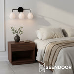 Load image into Gallery viewer, Merin Metal &amp; Glass Sculptural Wall Sconce for Vanity &amp; Bathroom
