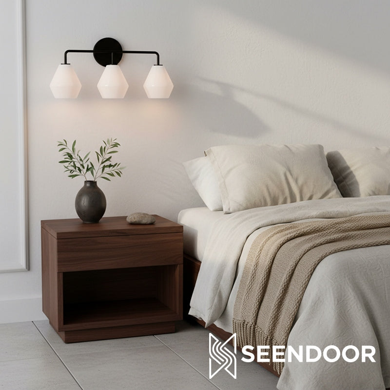 Merin Metal & Glass Sculptural Wall Sconce for Vanity & Bathroom