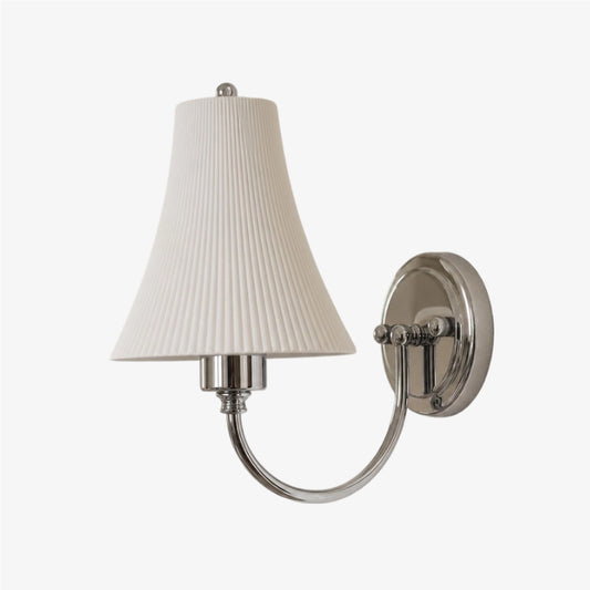 Lampe murale en céramique plissée Cumoris – Luminaire minimaliste français pour couloir ou chambre