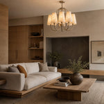 Cargar imagen en el visor de la Galería, Micahell Modern Shell Pendant Light – Sculptural Multi-Head Chandelier for Living Room