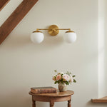 Load image into Gallery viewer, Glorica Glass Vanity Light - Art Deco Brass Wall Globe Fixture Modern
