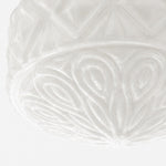 Afbeelding laden in galerijweergave, Milky glass floral relief detail on ceiling light