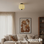 Load image into Gallery viewer, Vintage Eloise Milk Glass Flush Mount Ceiling Light - Vintage Charm Soft Glow
