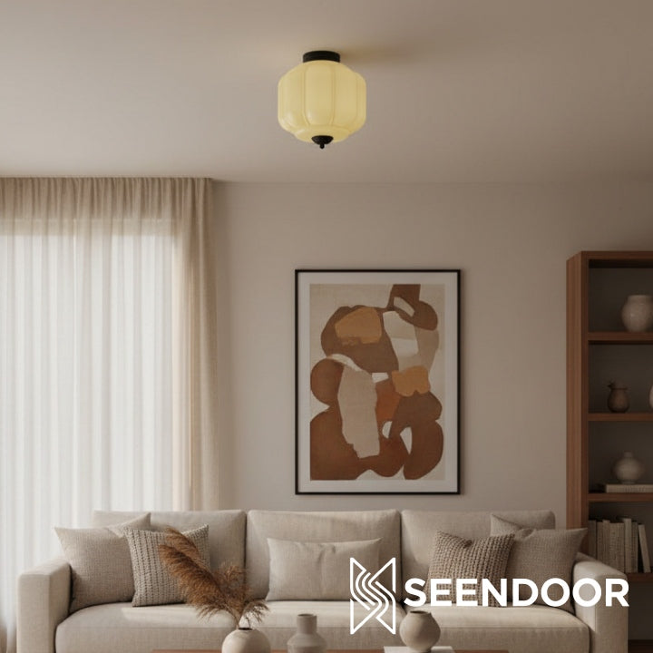 Vintage Eloise Milk Glass Flush Mount Ceiling Light - Vintage Charm Soft Glow