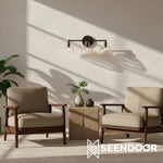 Afbeelding laden in galerijweergave, Glavira gerecyclede glazen dubbele wandlamp - binnen messing wandverlichting
