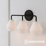 Load image into Gallery viewer, Merin Metal &amp; Glass Sculptural Wall Sconce for Vanity &amp; Bathroom
