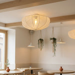 Bild in der Galerieansicht laden, Lumifil Drapierte Mesh-Deckenleuchte – Boho Rustikale Strukturierte Lampenschirmlampe für Wohnzimmer oder Schlafzimmer