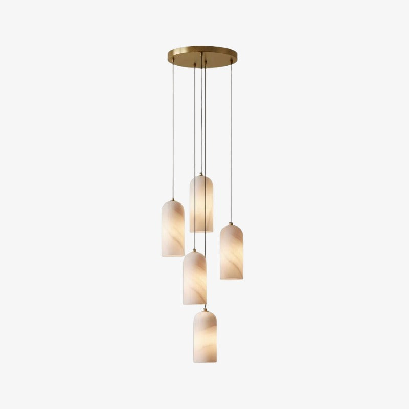 Alabresca Mid Century Alabaster Pendant Light – Multi Head Hanging Lamp for Kitchen Island