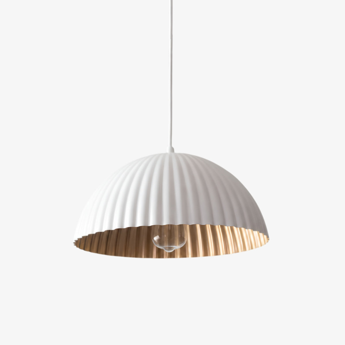 American Ribbed Metal Pendant Lamp
