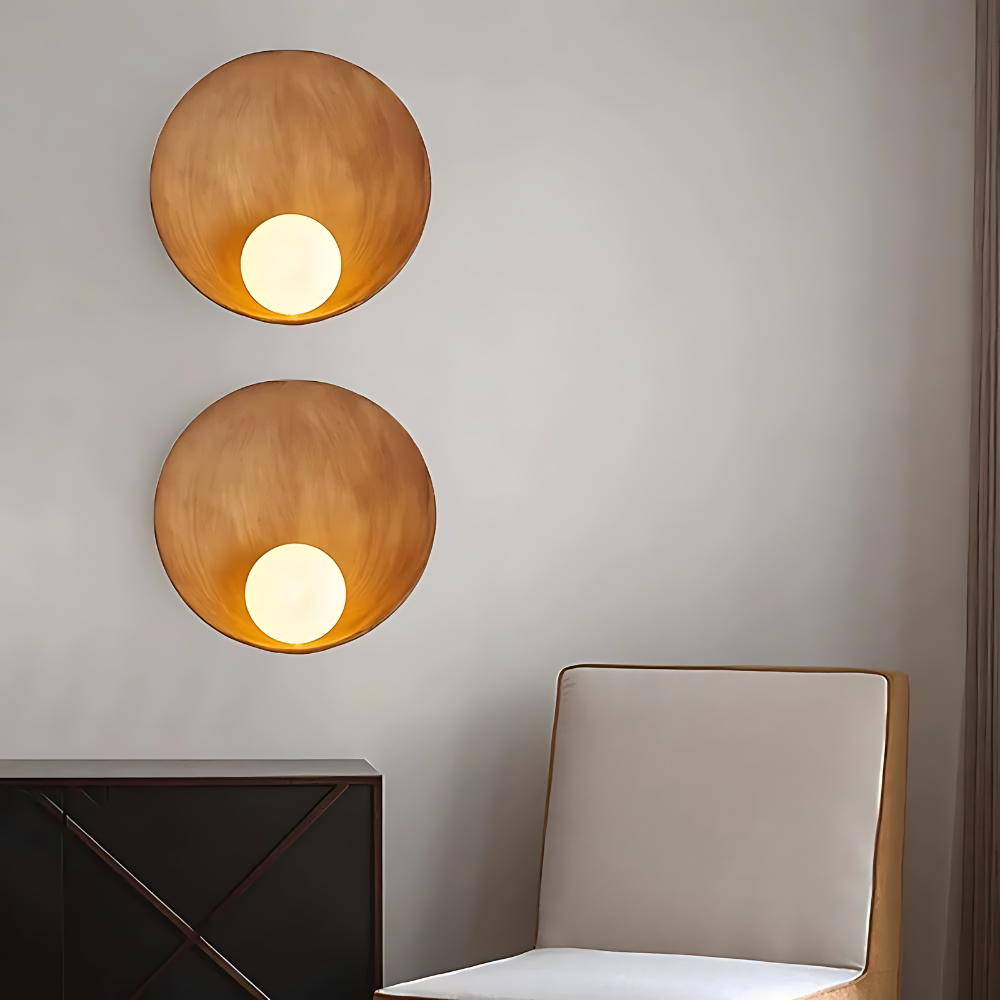 Lámpara de Pared Japandi Moderna de Resina y Metal Serenity