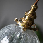 Charger l'image dans la visionneuse de la galerie, Crackled Glass Globe Brass Pendant Light