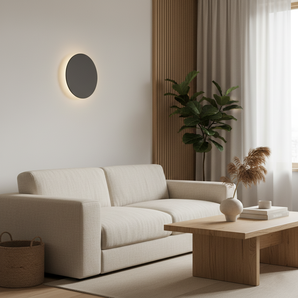 Luz de Pared LED Minimalista Moderna Nórdica Redonda de Aluminio