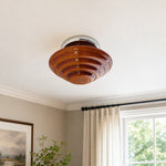 Load image into Gallery viewer, amber glass G9 ceiling light installed in a corridor
