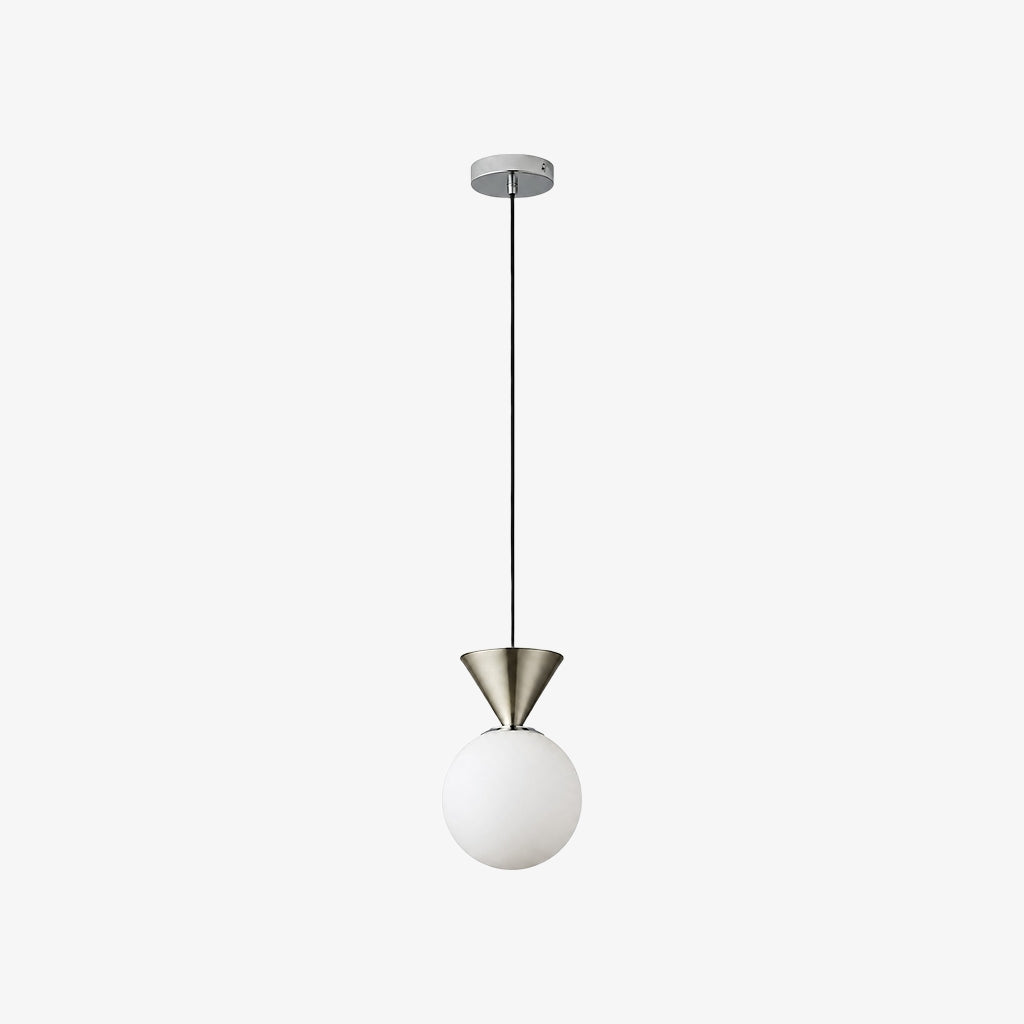 Bauhaus Glass Pendant Lamp with Iron Accent for Kitchen