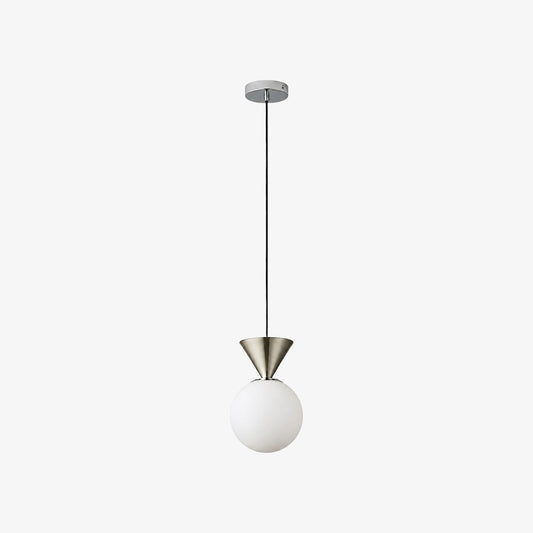 Bauhaus Glass Pendant Lamp with Iron Accent for Kitchen