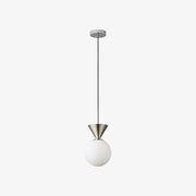 Bauhaus Glass Pendant Lamp with Iron Accent for Kitchen