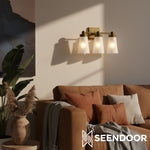 Load image into Gallery viewer, Derlina Classic Multi-head Glass Shade Wall Lamp for Bathroom &amp; Bedroom