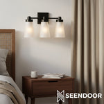 Load image into Gallery viewer, Derlina Classic Multi-head Glass Shade Wall Lamp for Bathroom &amp; Bedroom