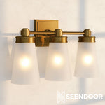 Load image into Gallery viewer, Derlina Classic Multi-head Glass Shade Wall Lamp for Bathroom &amp; Bedroom