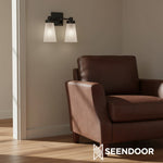 Load image into Gallery viewer, Derlina Classic Multi-head Glass Shade Wall Lamp for Bathroom &amp; Bedroom