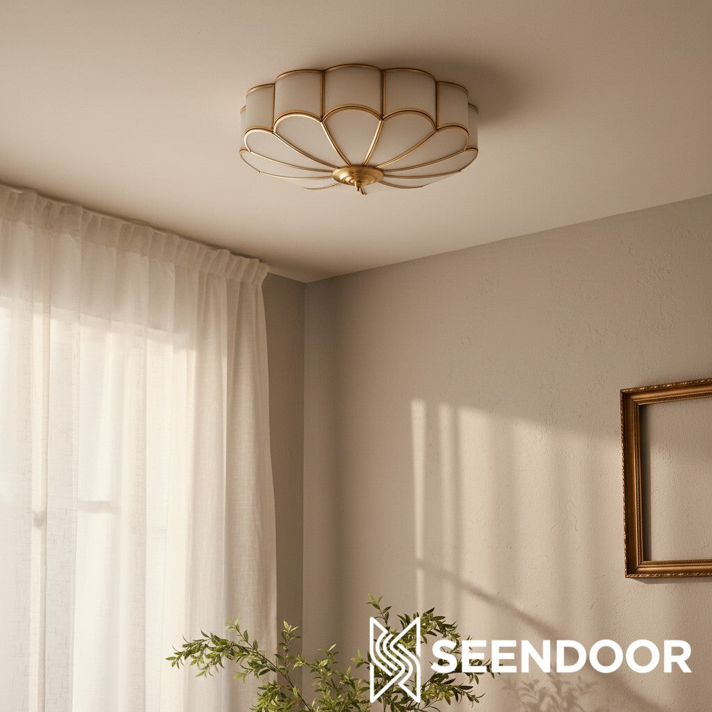 Cleo Vintage Bloemen Glazen Plafondlamp