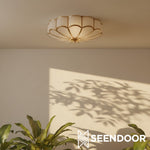 Afbeelding laden in galerijweergave, Cleo Vintage Bloemen Glazen Plafondlamp