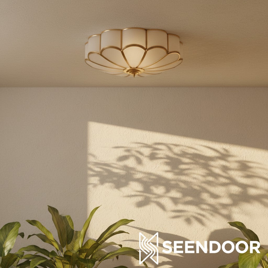 Cleo Vintage Bloemen Glazen Plafondlamp