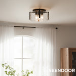 Afbeelding laden in galerijweergave, Lucien Moderne Golfglas Trommel Plafondlamp