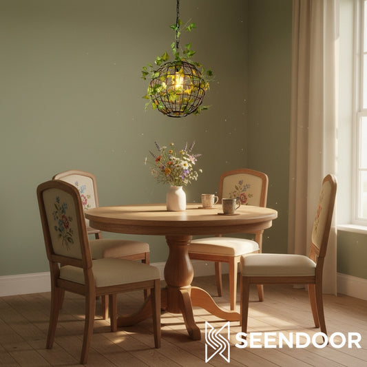Lámpara colgante Verdeleia con plantas en capas – Lámpara moderna para interiores del hogar