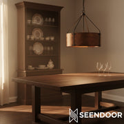 Rustieke bronzen industriële trommelkap hanglamp