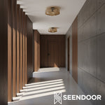 Afbeelding laden in galerijweergave, Cocytus Mid-Century Moderne Drum Watergolf Glas Plafondlamp