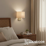 Afbeelding laden in galerijweergave, Maris Moderne Linnen Kap Metalen Wandlamp