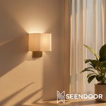 Afbeelding laden in galerijweergave, Maris Moderne Linnen Kap Metalen Wandlamp