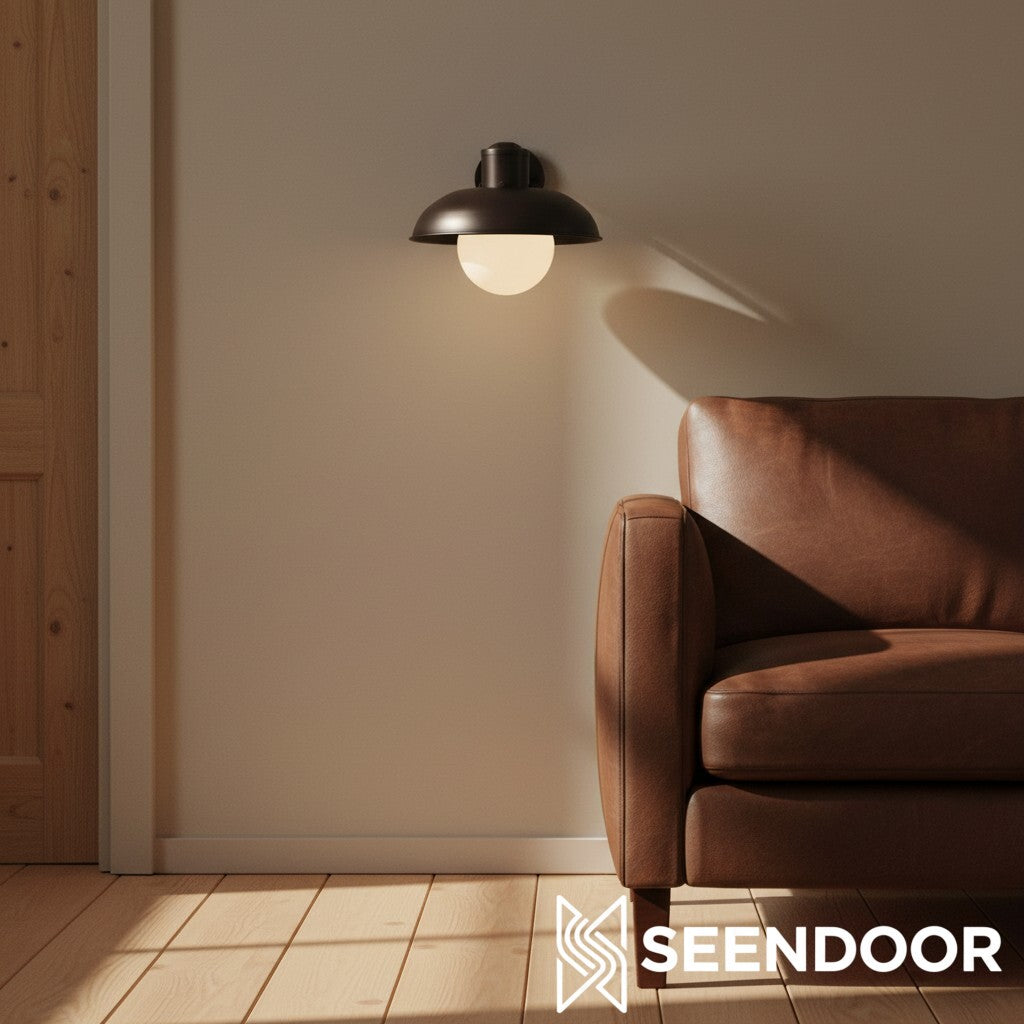 Harlan industriële melkglas wandlamp